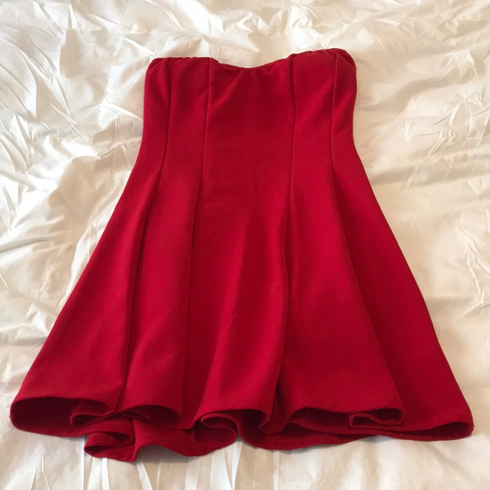 Red skater dress